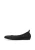 Black leather ballerinas with elastic trim
