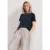 Street One Dames Shirt met ronde hals en decoratieve details in Blauw