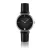 Lederen horloge voor vrouwen Amelia Parker Night Shore Black