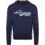 Aquascutum Heren Sweatshirt met Opschrift Crew Hals (Marine)