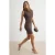 TRENDYOLMİLLA Dames Bruin Effen Kort / Mini Mouwloos Bodycon Jurken
