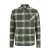 SoulCal Heren-shacket van geruite flanel met doorlopende rits en lange mouwen (Kaki Groen)
