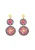 IZIA Oorbellen  goud / smaragd / pink / rood