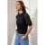 TRENDYOLMİLLA Dames Zwart Effen Kort Regular fit Blouses