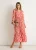 Rode maxi-jurk met geometrische print