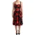 Dolce & Gabbana Vrouwen Zwart Rood Zakje Print A-lijn Jurk van Mid Lengte