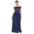 Vrouwen jurk van gaas met ruffles Goddiva Bardot Maxi