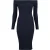 Geribde damesjurk met lange mouwen en off-the-shoulder mouwen Urban Classics