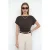 Dames Modal Blend Uitsnijding Crew Neck Blouse