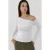 Asymmetrische Kraag Slim Fit Lange Mouwen Top