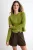TRENDYOLMİLLA Dames Groen Effen Lang Regular fit Vesten