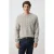 Mango Man relaxed fit gebreide trui met kabels en wol – pastelgrijs