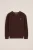 WE Fashion – Jongens gebreide trui met structuur en embroidery – Regular fit – Donkerbruin – Katoen –