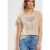 Street One Dames Shirt met ronde hals en folie-details in Beige