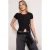 TRENDYOLMİLLA Dames Zwart Effen Kort Getailleerd Blouses