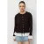 Dames Crew Neck Knop Cardigan