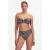 Beachlife voorgevormde strapless bandeau bikinitop met textuur blauw/bruin