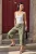 TRENDYOLMİLLA Dames Ecru Stippen Mouwloos Getailleerd Blouses