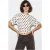 Dames Korte Gepofte Polka Dot Crew Neck T-Shirt