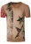 USA T-shirt met sterren en strepen en V-hals in gebruikte look