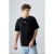 Overmaatse Katoenen Crew Neck Gedrukte T-shirt