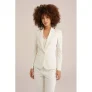 WE Fashion jersey getailleerde blazer ecru
