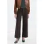 Mango straight high waist broek donkerbruin