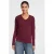 Anytime longsleeve V-hals bordeauxrood