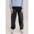 WE Fashion imitatieleren loose fit barrel coated broek – zwart