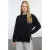 TRENDYOLMİLLA Dames Zwart Effen Driekwart mouw Oversized Sweatshirts
