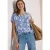Blouse met split in de hals en print