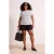 Trendyol Curve Dames Ecru Stippen Kort Getailleerd Grote maten T-shirts