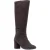 Hush Puppies Oprah Suède Lange Leren Dames Chocolade Hakken Knie Hoge Laarzen