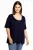 YOEK basic jersey A-lijn T-shirt VISCOSE donkerblauw