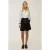 Hoge Taille Plooien Midi Shorts met Knopdetail