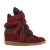 BRONX Jae-yy suède sneakers met sleehak bordeaux