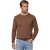 William Lockie trui camel ronde hals lamswol