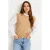 Cache Cache katoenen gebreide trui met ruches – beige/wit