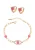 faina Sieraden set  goud / pink / transparant