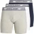 Jack & Jones Heren boxershort lange pijp jacsolid boxer briefs 3-pack grijs/wit/blauw