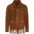 Heren retro tan cowboy suède leren fringe-jas – Western