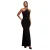 Damesjurk Goddiva Racer Neck Corsage Scuba Maxi
