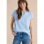 Cecil Dames Blouse met gespleten hals in seersucker kwaliteit in Blauw