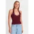 Korte Halternek Geribbelde Blouse Met Steen Detail