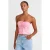 Dames Strapless Crop Blouse met Strikdetail