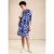 Street One Dames Linnen jurk met print in Blauw