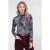 Geisha top met col en paisley – donkerrood/groen