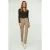 Camel Doorgestikte Lange Broek