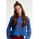 LOOXS 10sixteen rechtvallende longsleeve met print – blauw