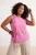 Trendyol Curve Dames Roze Effen Mouwloos Getailleerd Grote maten Blouses